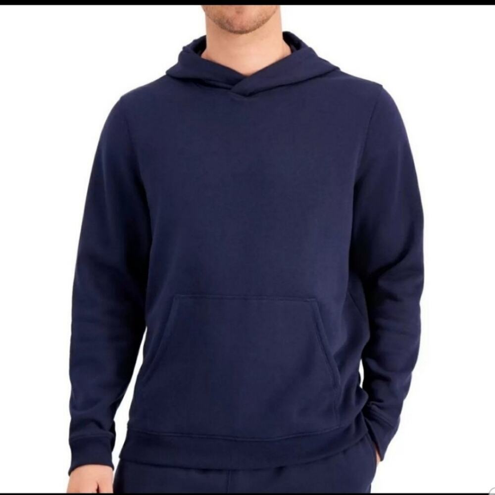 NWT ID Ideology Mens Solid Fleece Hoodie Navy Blazer Size Large